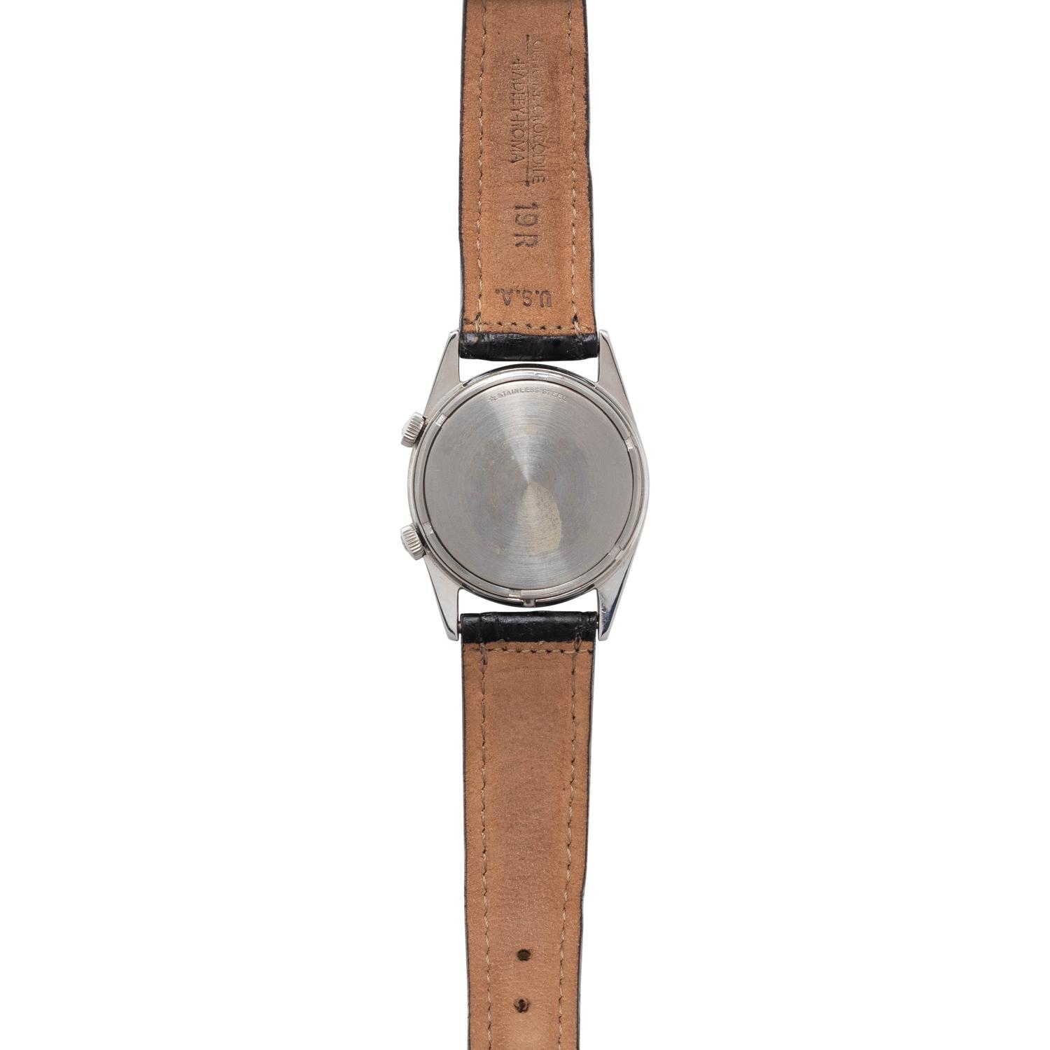 LeCOULTRE, VINTAGE, STAINLESS STEEL 'WRIST ALARM' WRISTWATCH