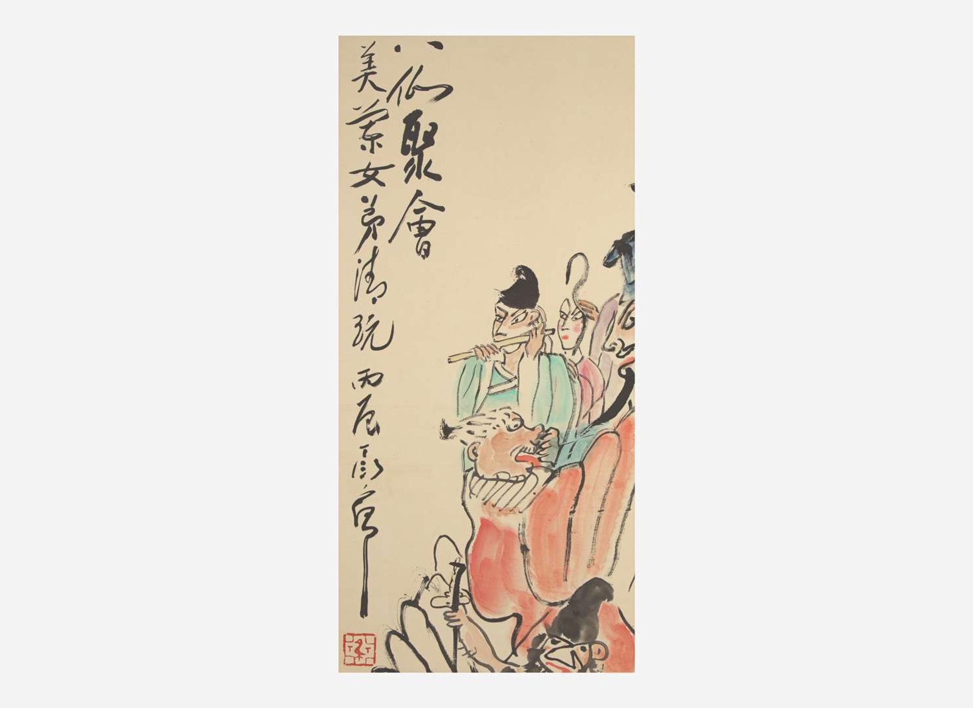Ding Yanyong (Chinese, 1902-1978), the Eight Immortals Gathering, dated to a bingchen year, equivalent to 1976 丁衍庸（1902-1978）八仙聚會 丙辰年 1976
