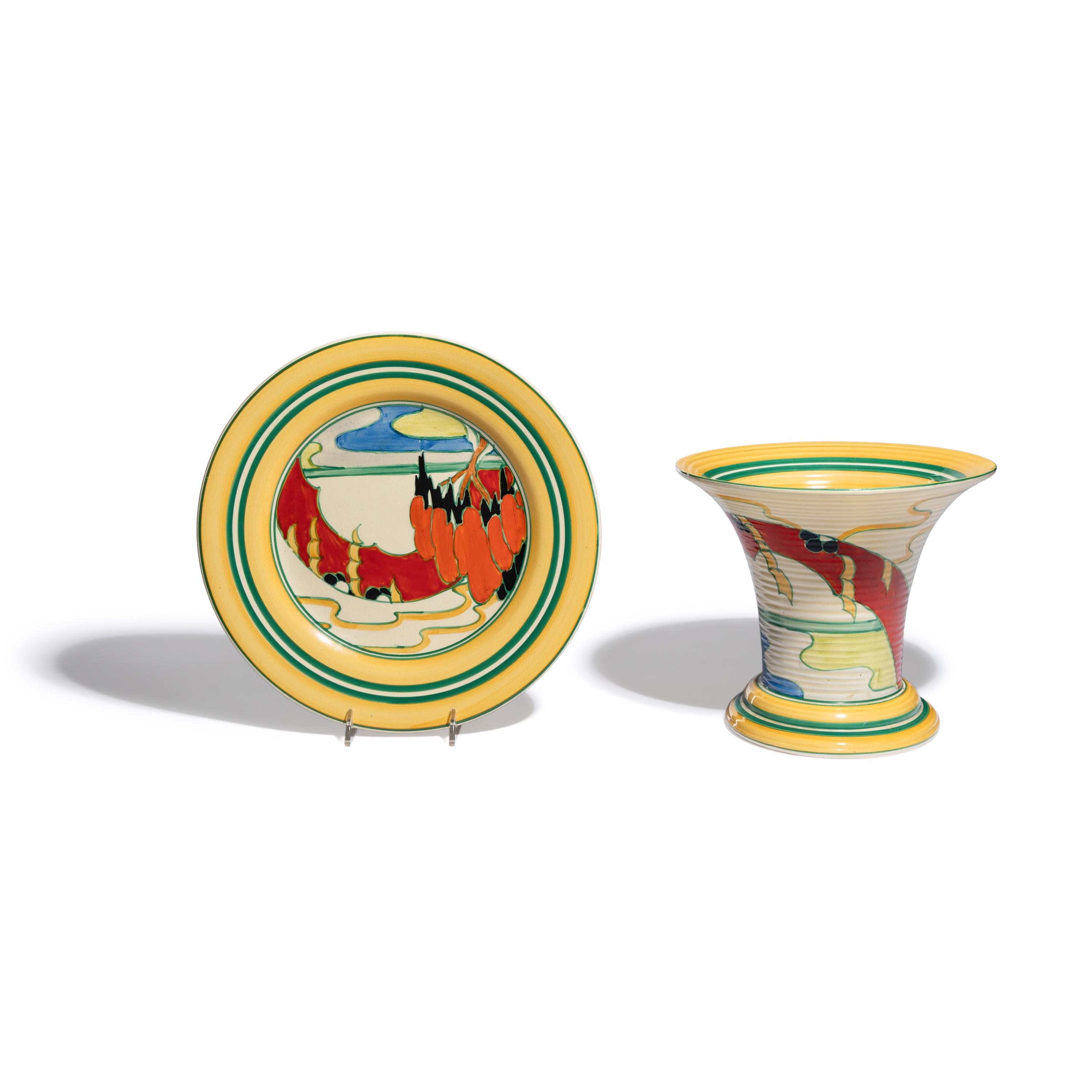 Clarice Cliff (English, 1899–1972) — Solitude pattern, two pieces
