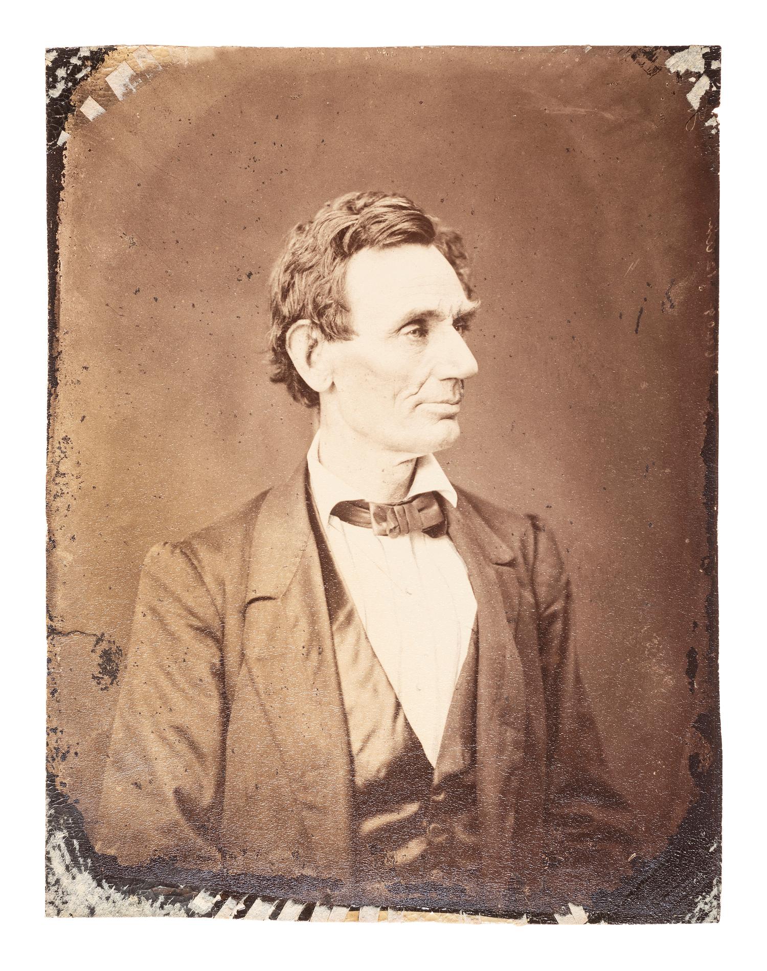 [LINCOLN, Abraham (1809-1865)]. HESLER, Alexander (1823-1895), photographer. Platinum photograph of Abraham Lincoln. George B. Ayres, printer, [1881].