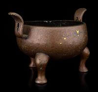 A Silver Inlaid Bronze Incense Burner