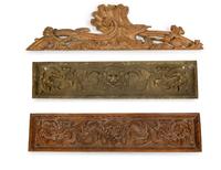 A Collection of Three Carved Wood Architectural Fragments
