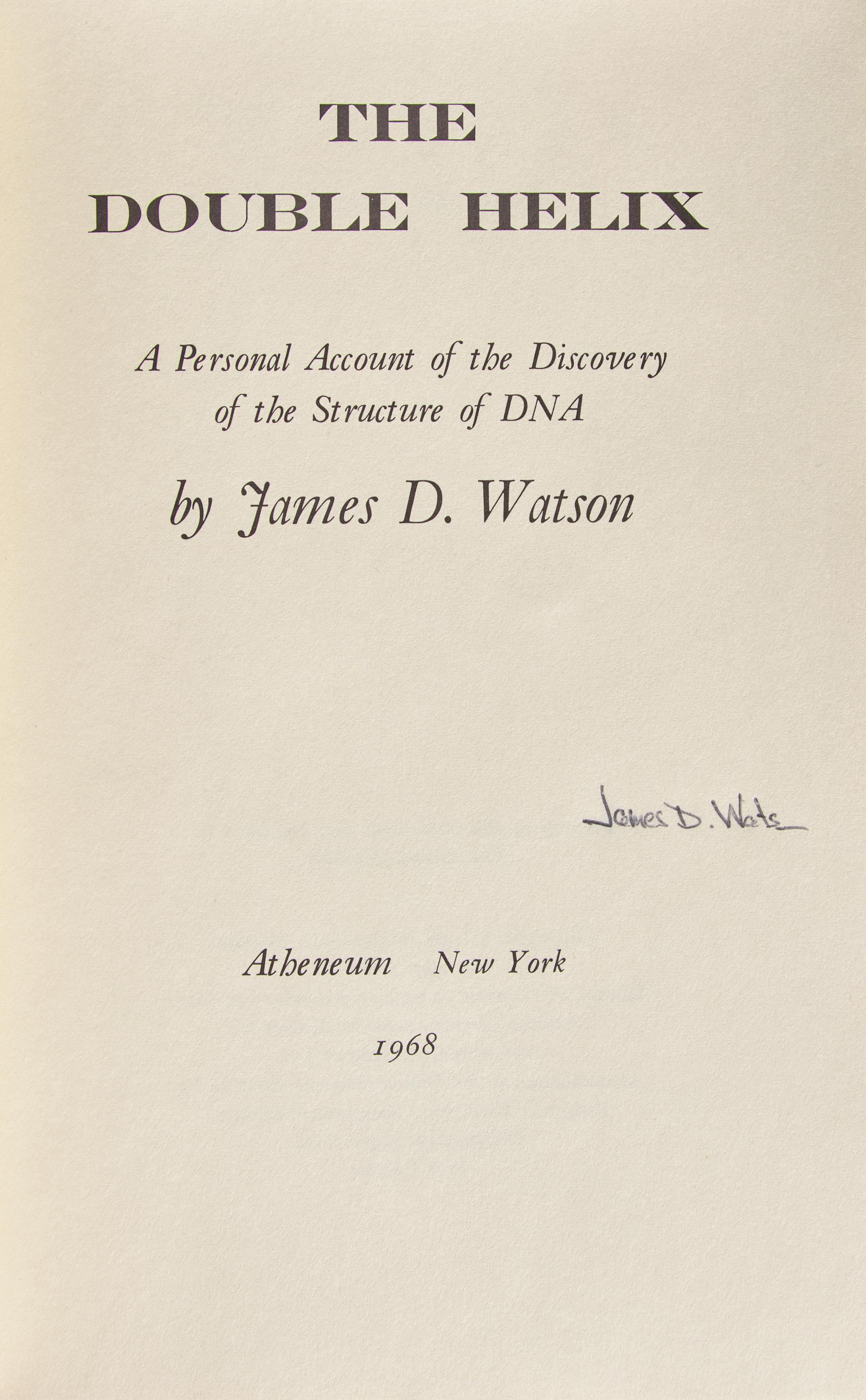 [Science, Medicine & Mathematics] Watson, James D. The Double Helix: A Personal Account of the Discovery of the Structure of DNA