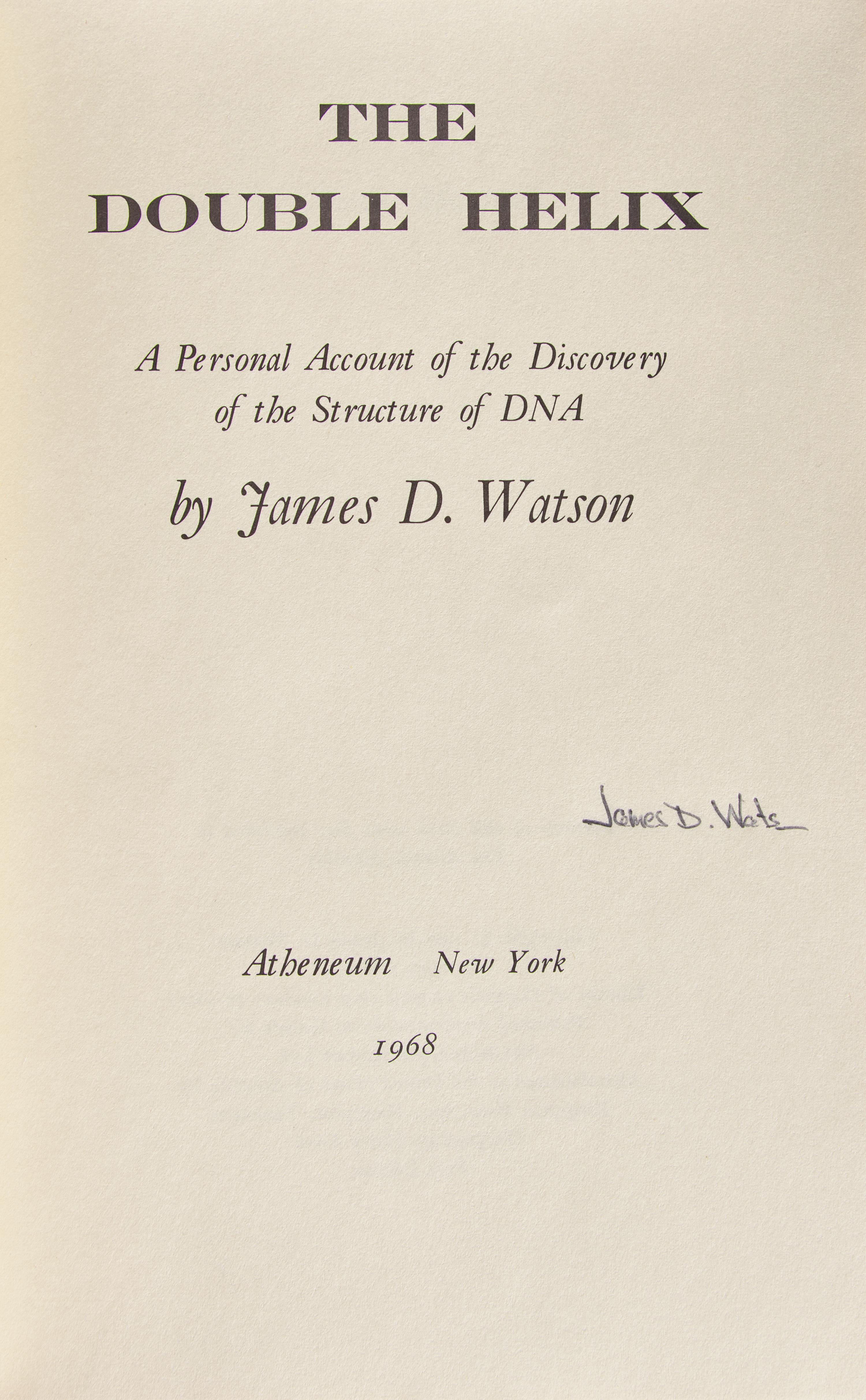 [Science, Medicine & Mathematics] Watson, James D. The Double Helix: A Personal Account of the Discovery of the Structure of DNA