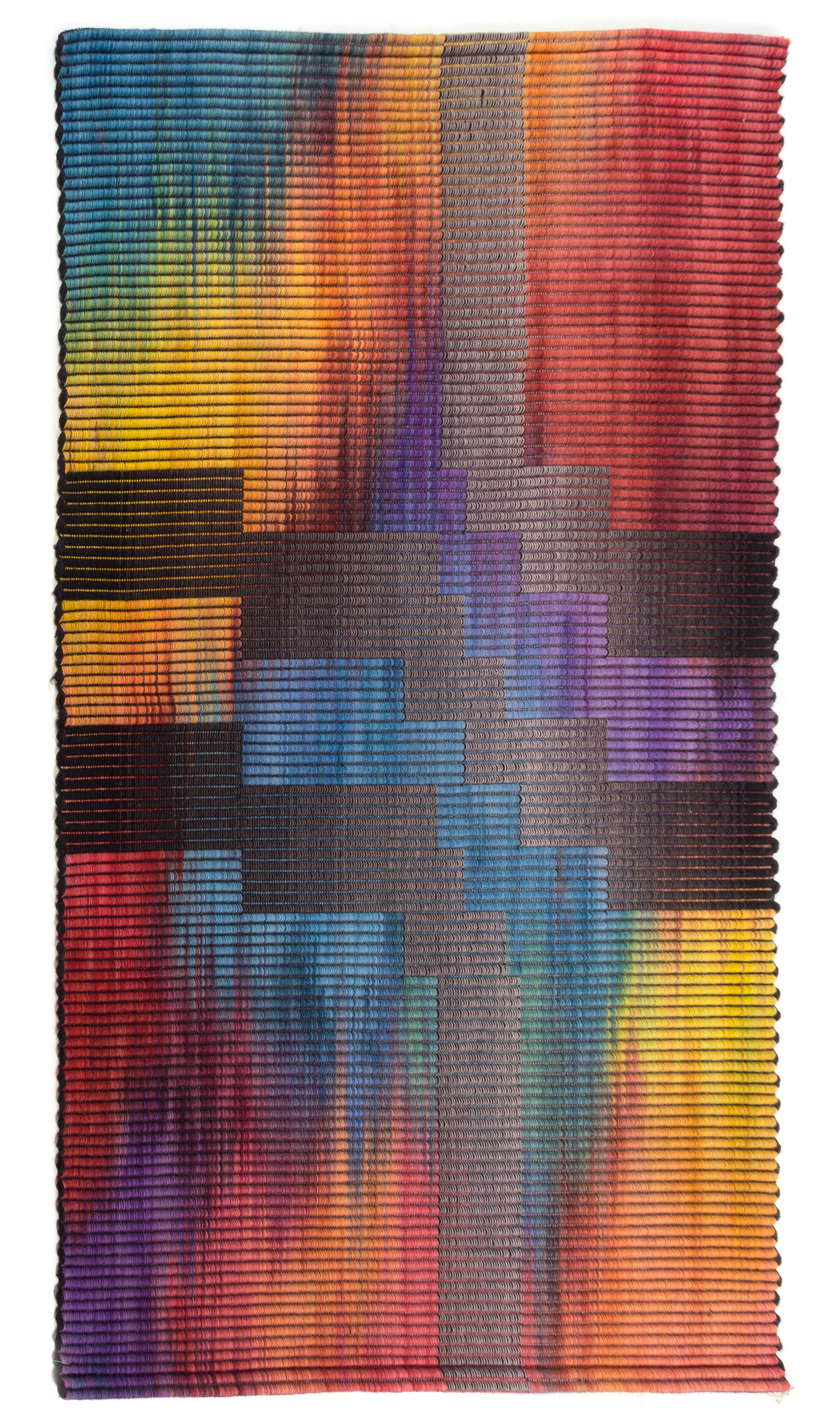 A Modern Hand-Loomed Wool Tapestry Height 79 x width 47 inches