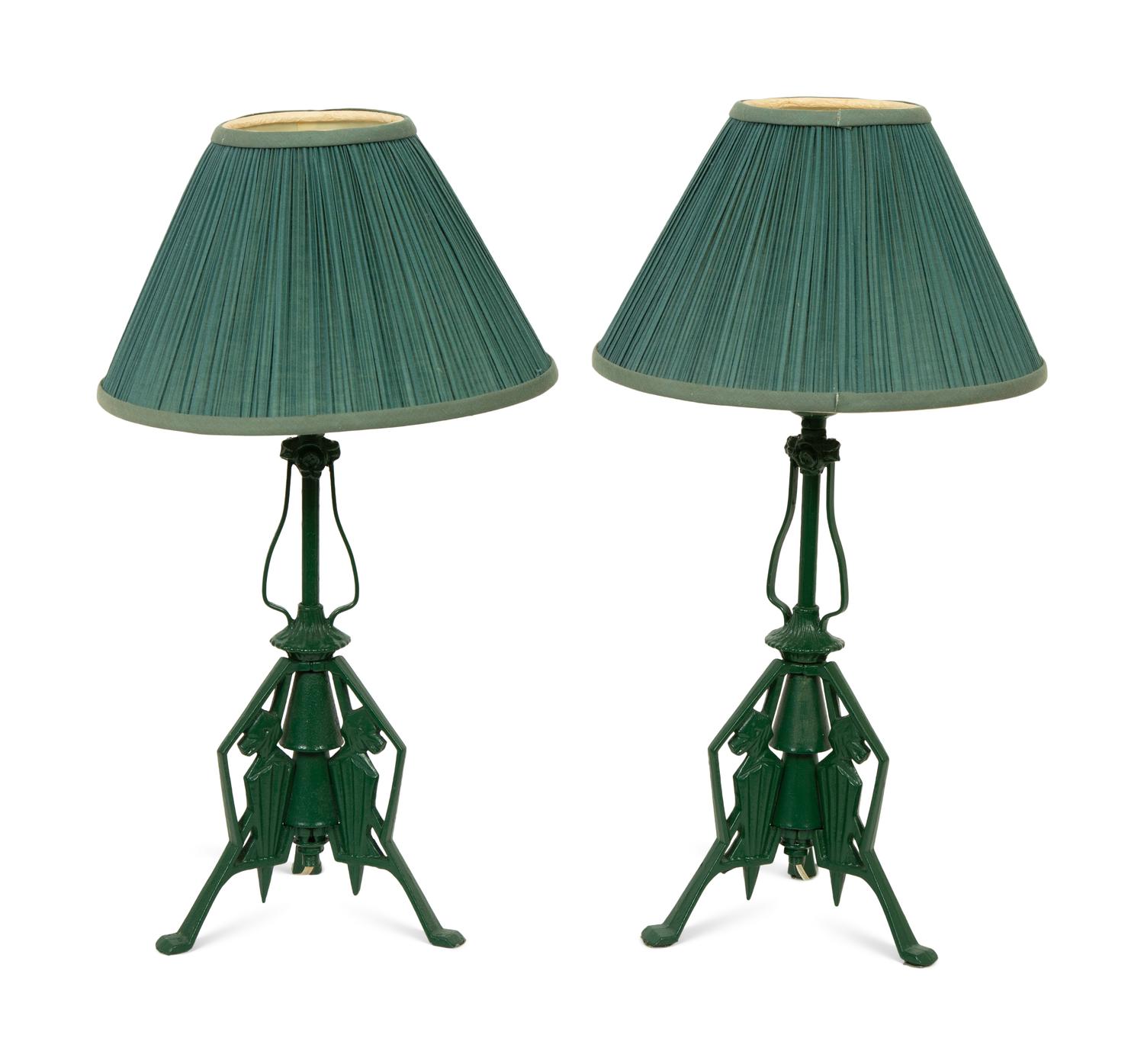 A Pair of Art Deco Cast Iron Table Lamps