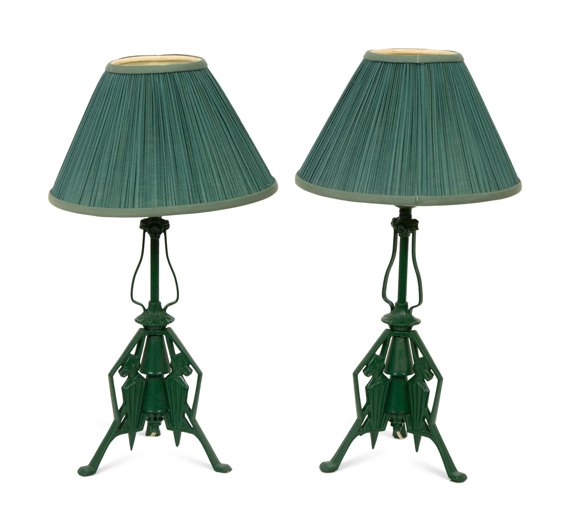 A Pair of Art Deco Cast Iron Table Lamps