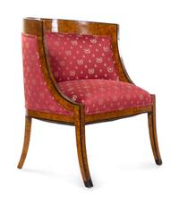 A Continental Parcel Ebonized Burlwood Salon Suite