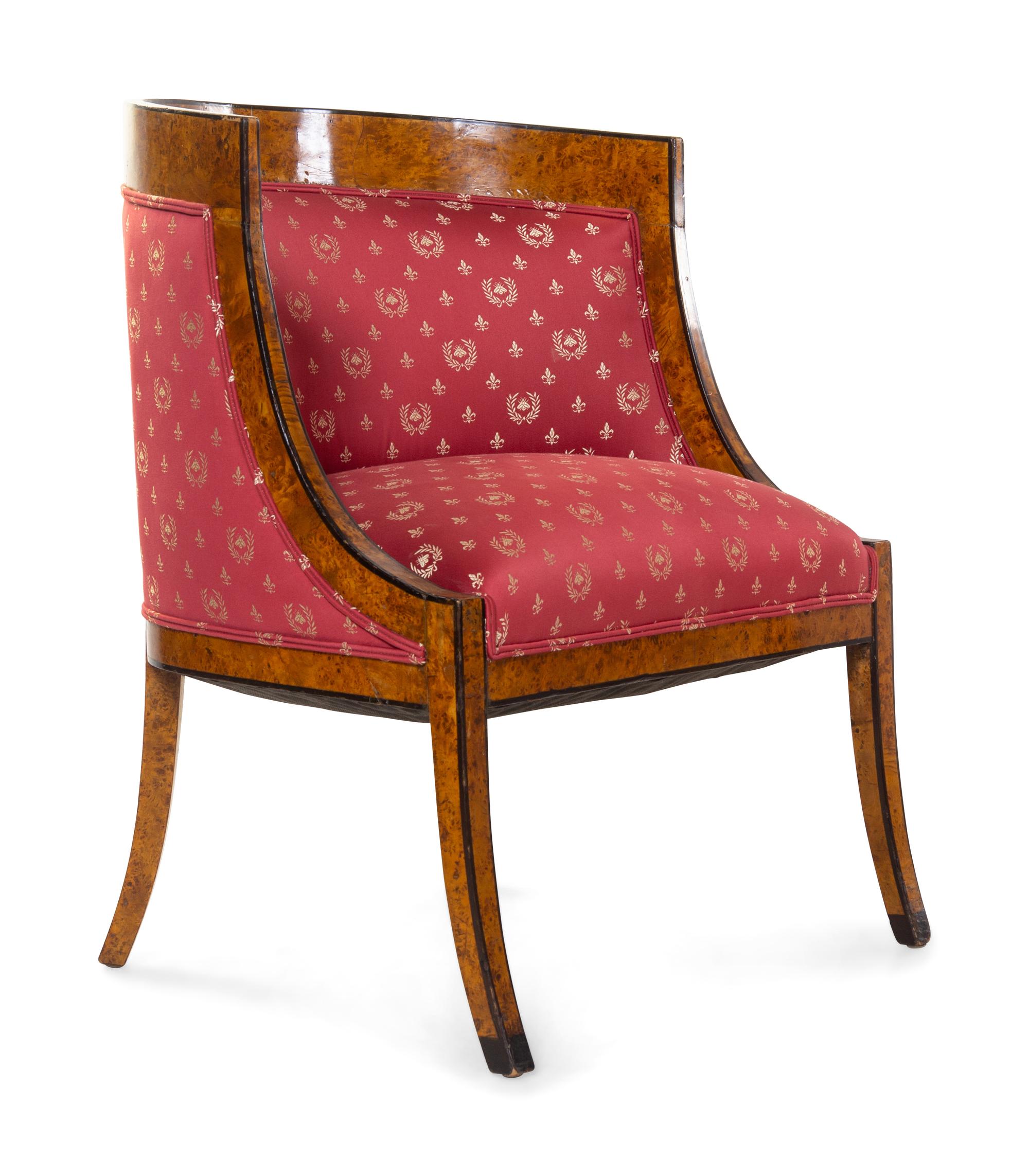 A Continental Parcel Ebonized Burlwood Salon Suite