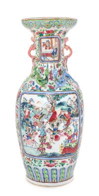 A Chinese Export Rose Medallion Porcelain Vase Height 24 inches. — 19TH CENTURY