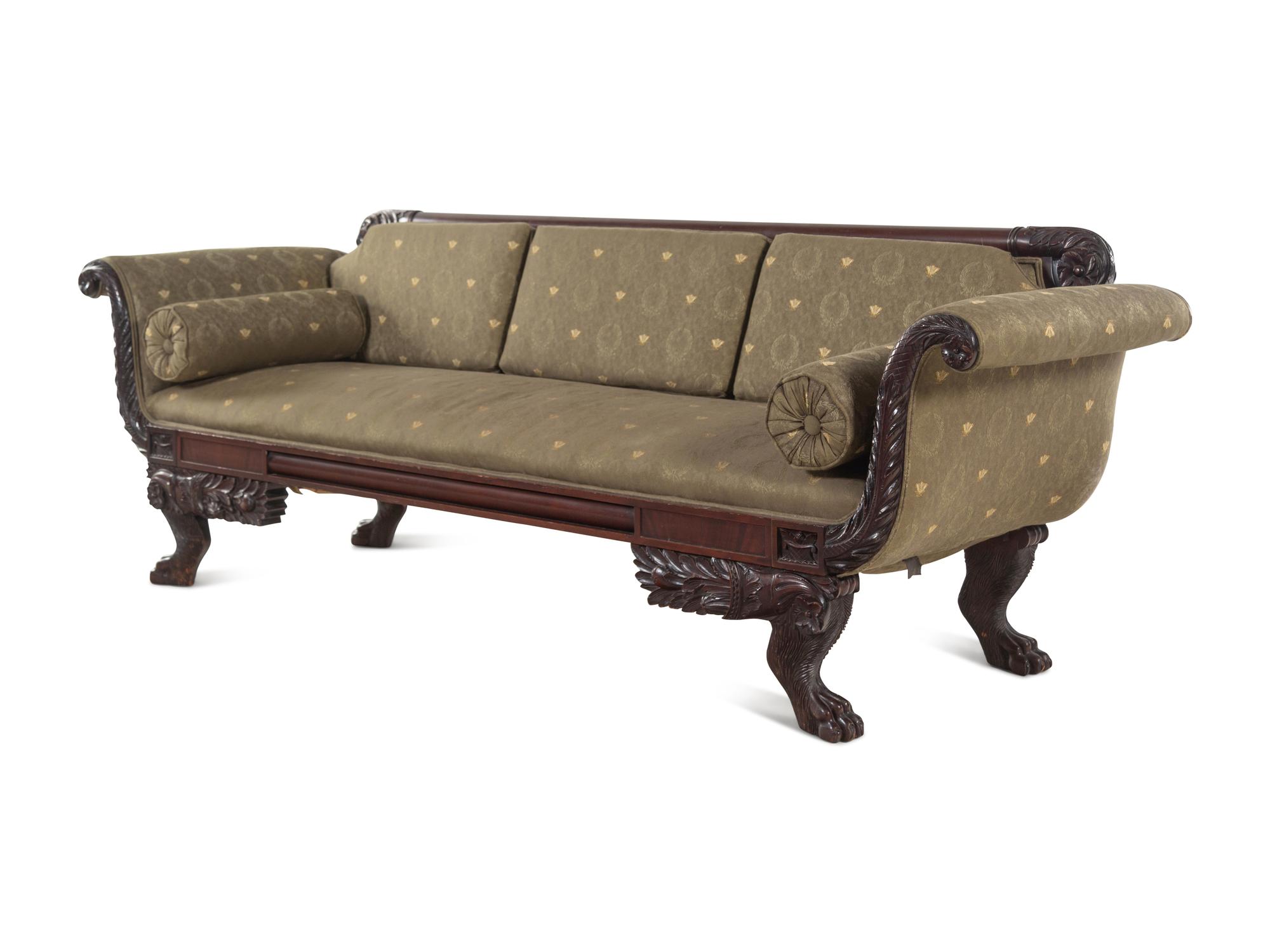 A Classical Carved Mahogany Sofa