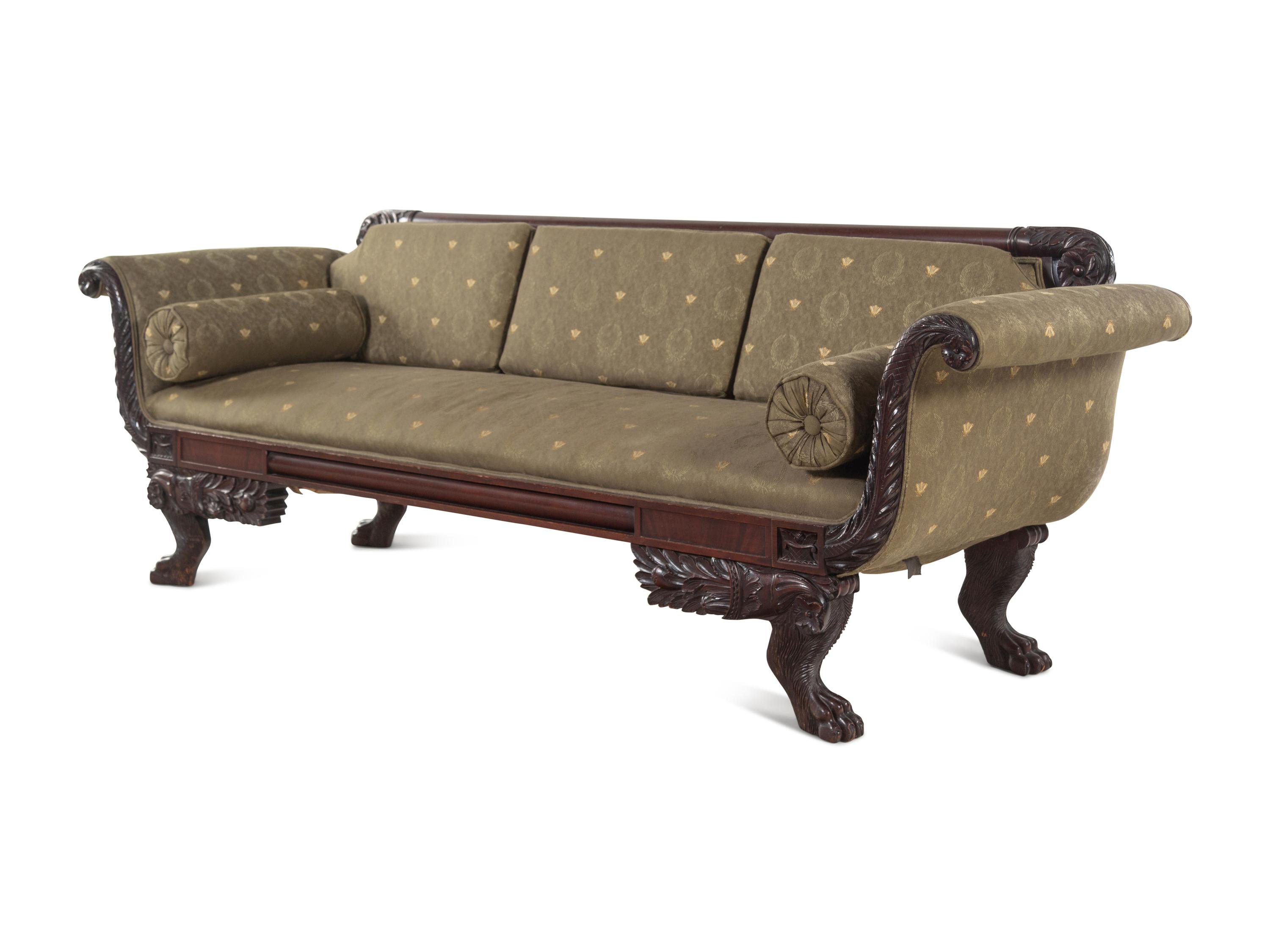A Classical Carved Mahogany Sofa