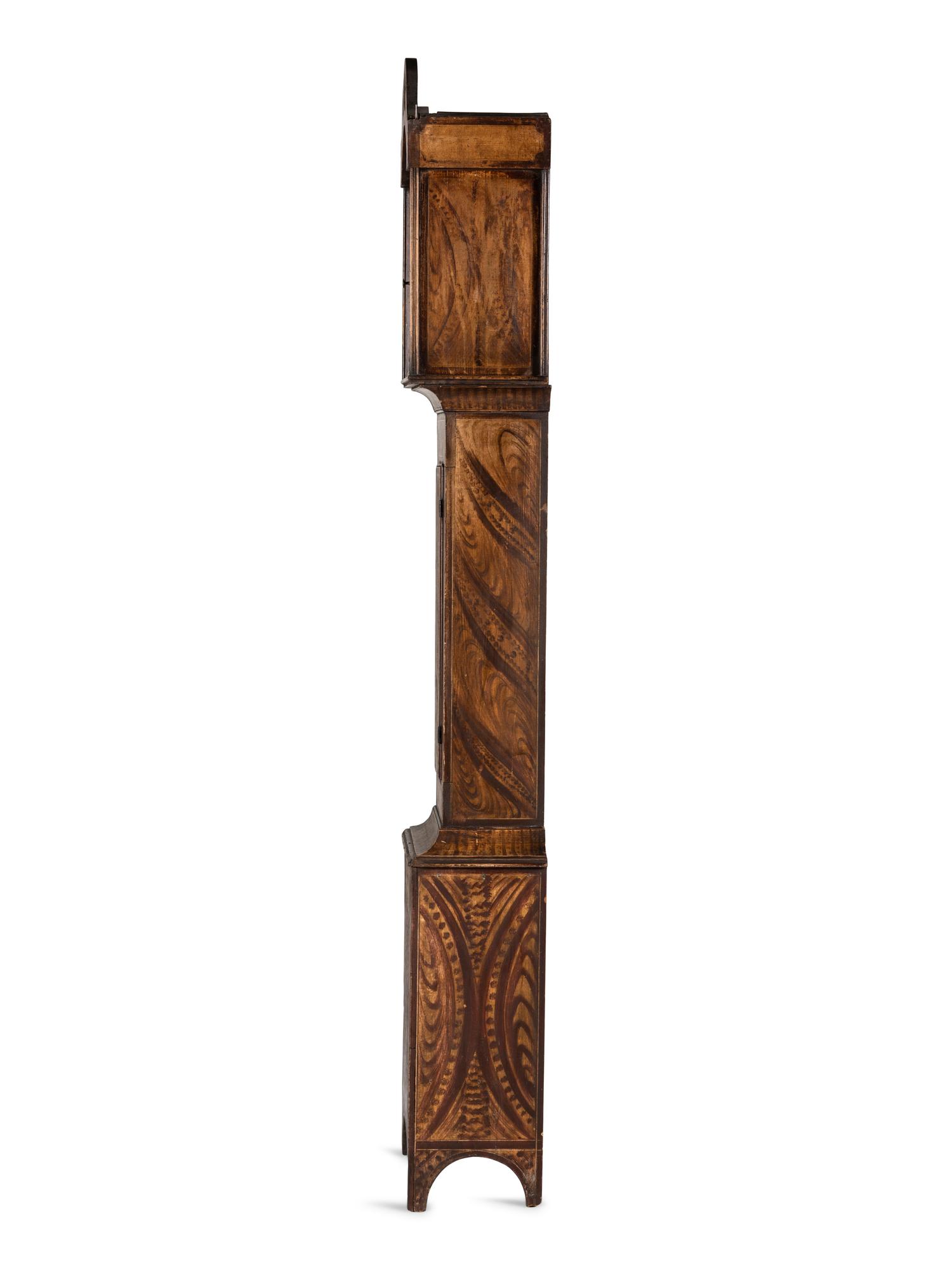 A Federal Grain-Paint Decorated Tall Case Clock