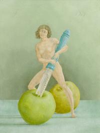 John Wilde, (American, 1919-2006), Coring Apples for Baking, 1974 (#3 from Shirley in the Kitchen Series)