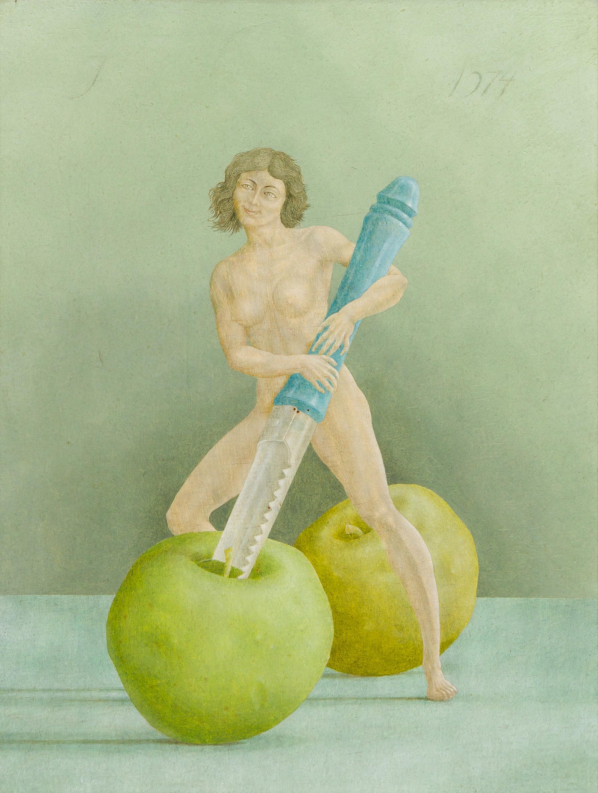 John Wilde, (American, 1919-2006), Coring Apples for Baking, 1974 (#3 from Shirley in the Kitchen Series)