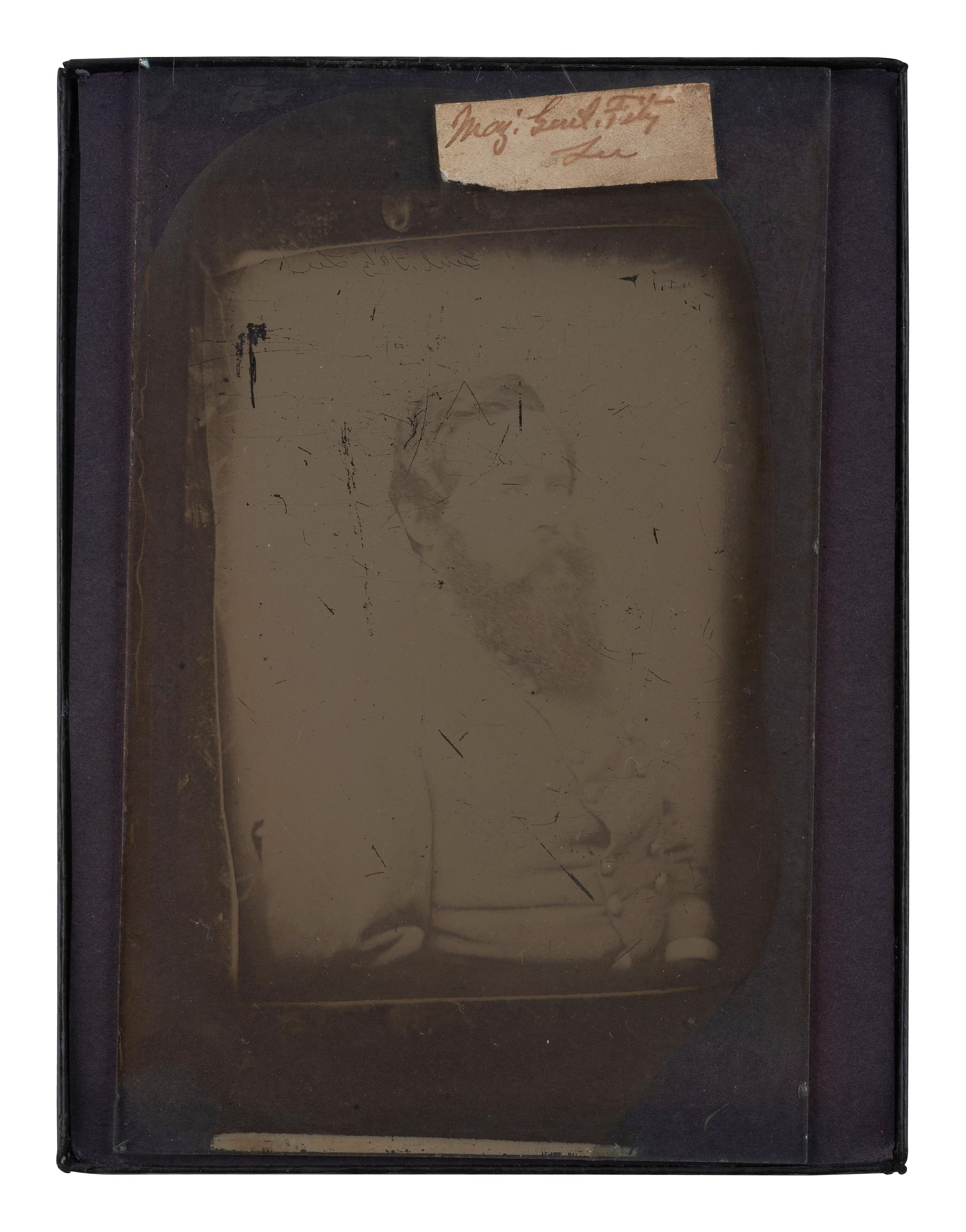 [LEE, Fitzhugh (1835-1905)]. Glass plate negative of General Fitzhugh Lee with period ink identification tag.