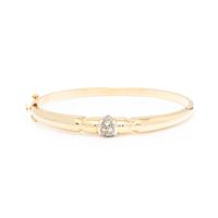Three Yellow Gold and Diamond Bangle Bracelets