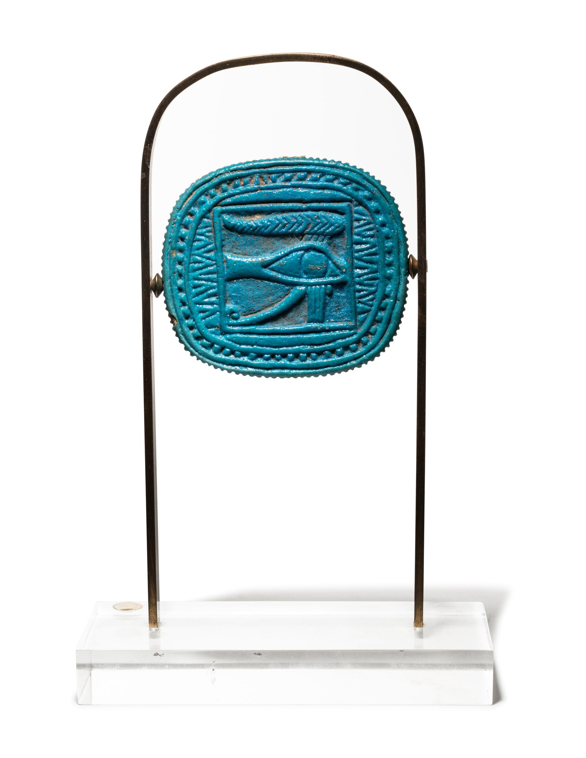 An Egyptian Faience Double-Sided Plaque
