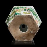 A Chinese Famille Verte Hexagonal "Deer" Jardinière, 20th Century — 近代 五彩松鹿圖六方盆