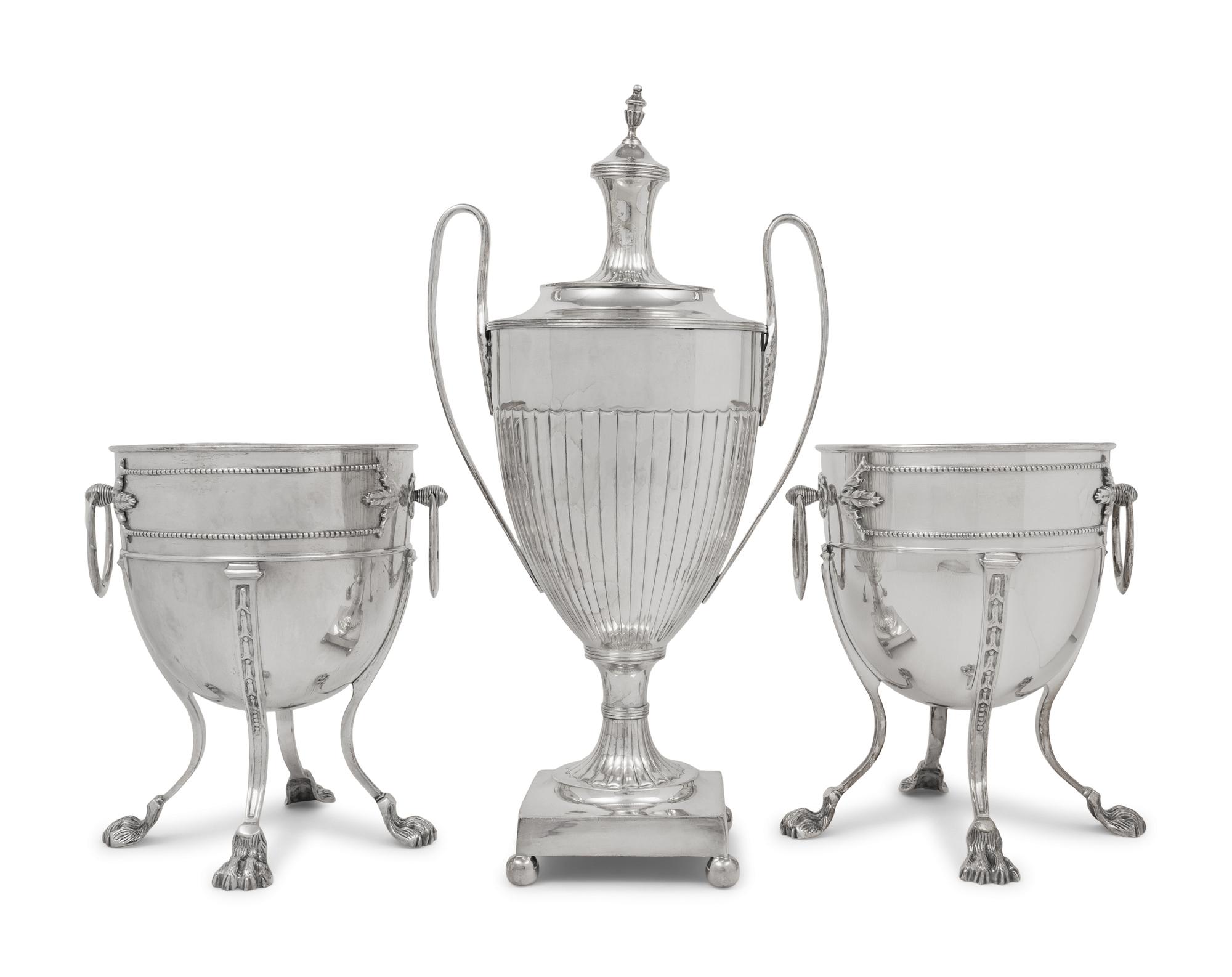 Three Silver-Plate Table Articles