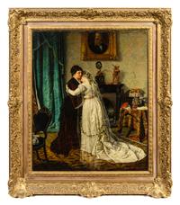 Elena Germounig, (19th Century), Two Ladies Embracing, 1878