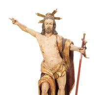 Three Continental Painted Giltwood Santos Figures