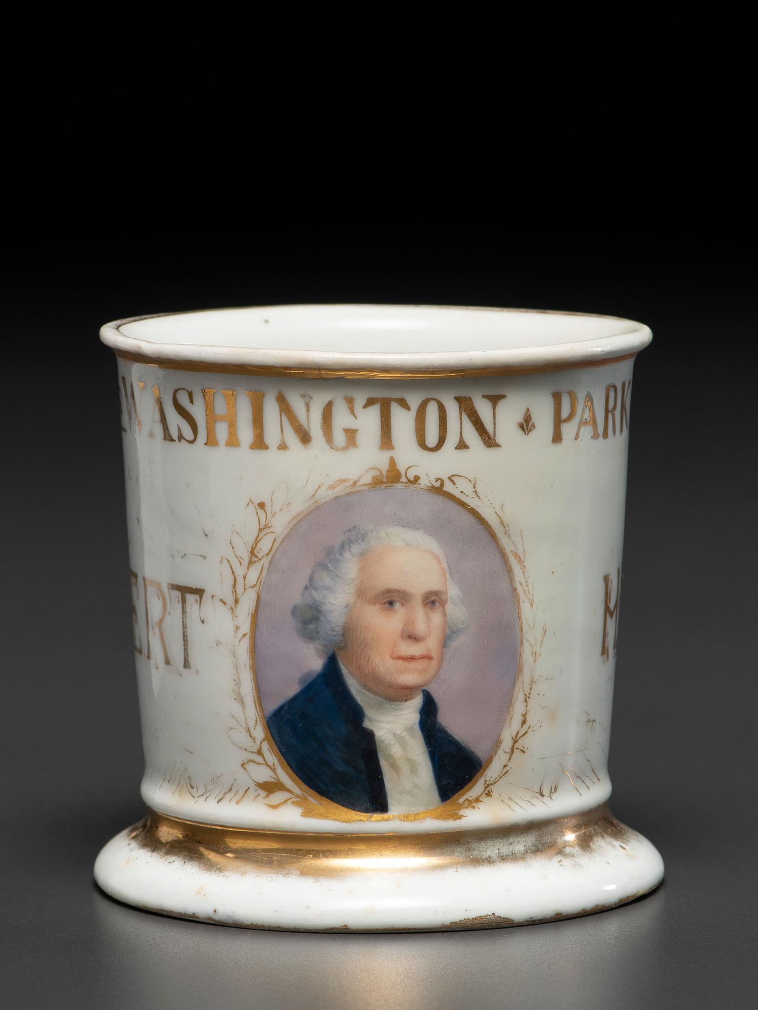 A Porcelain Shaving Mug Depicting George Washington
