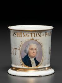 A Porcelain Shaving Mug Depicting George Washington