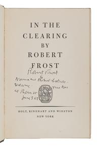 FROST, Robert (1874-1963). In the Clearing. New York: Holt, Rinehart and Winston, 1962.