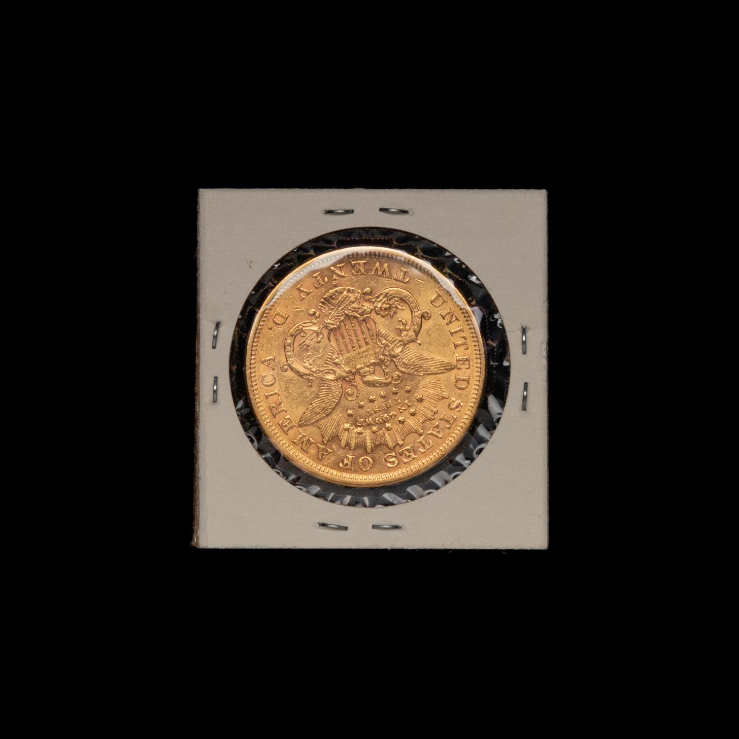 An 1875-S Liberty Head $20 Gold Coin