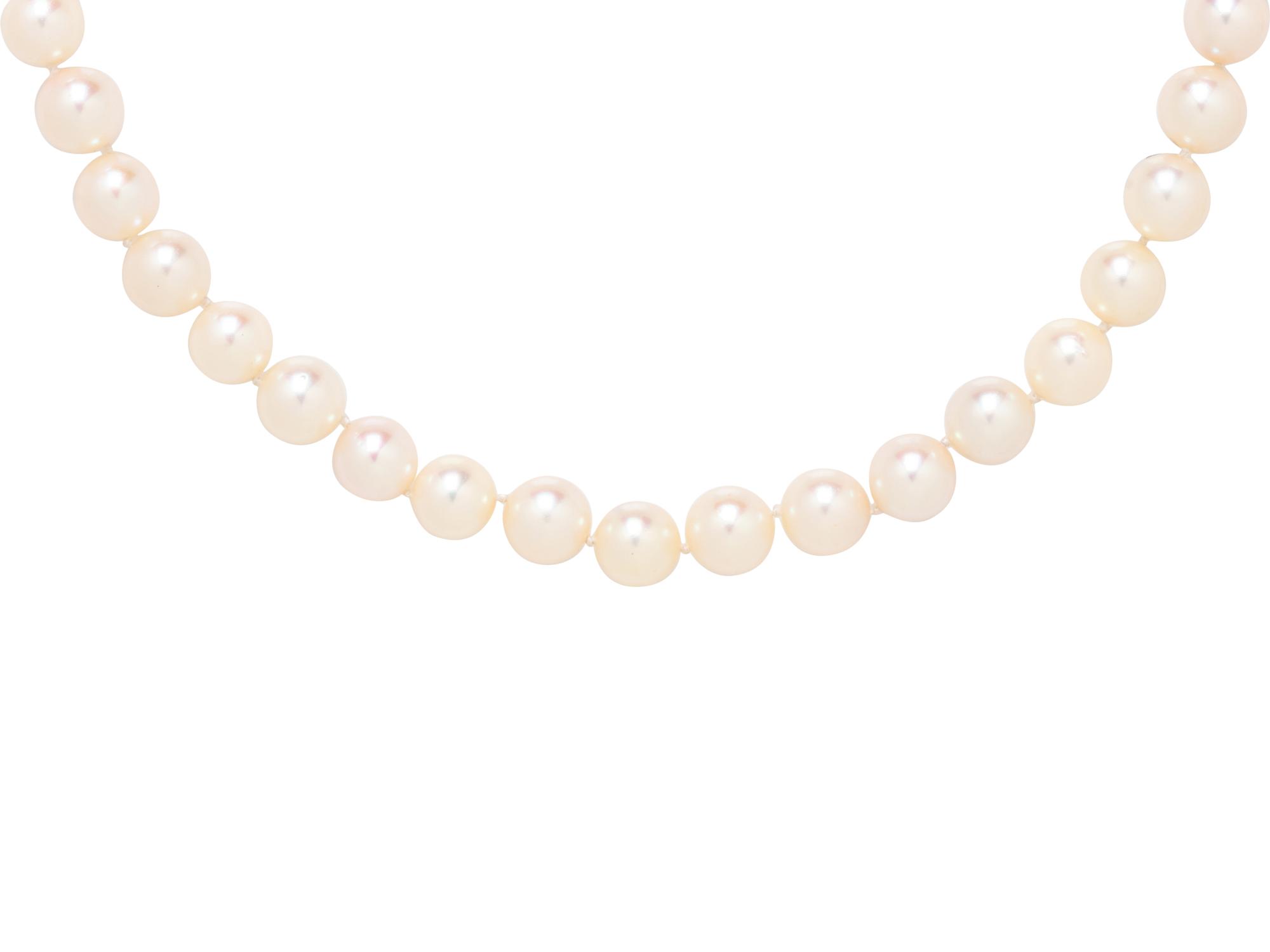 CULTURED PEARL AND DIAMOND NECKLACE