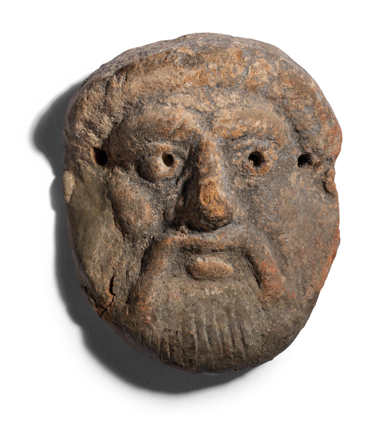 A Phoenician Terracotta Bearded Mask