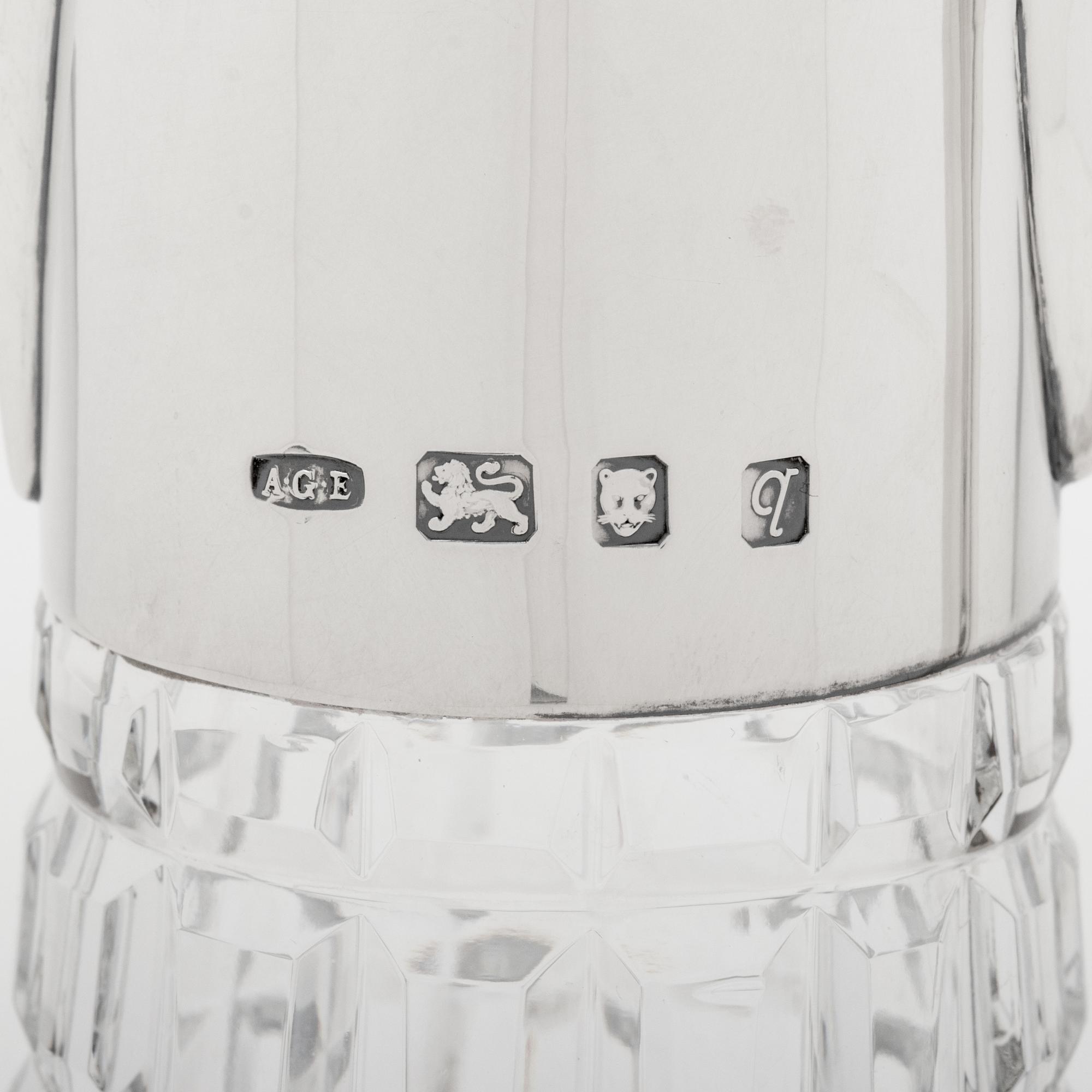 An English Silver Mounted Cut Glass Claret Jug