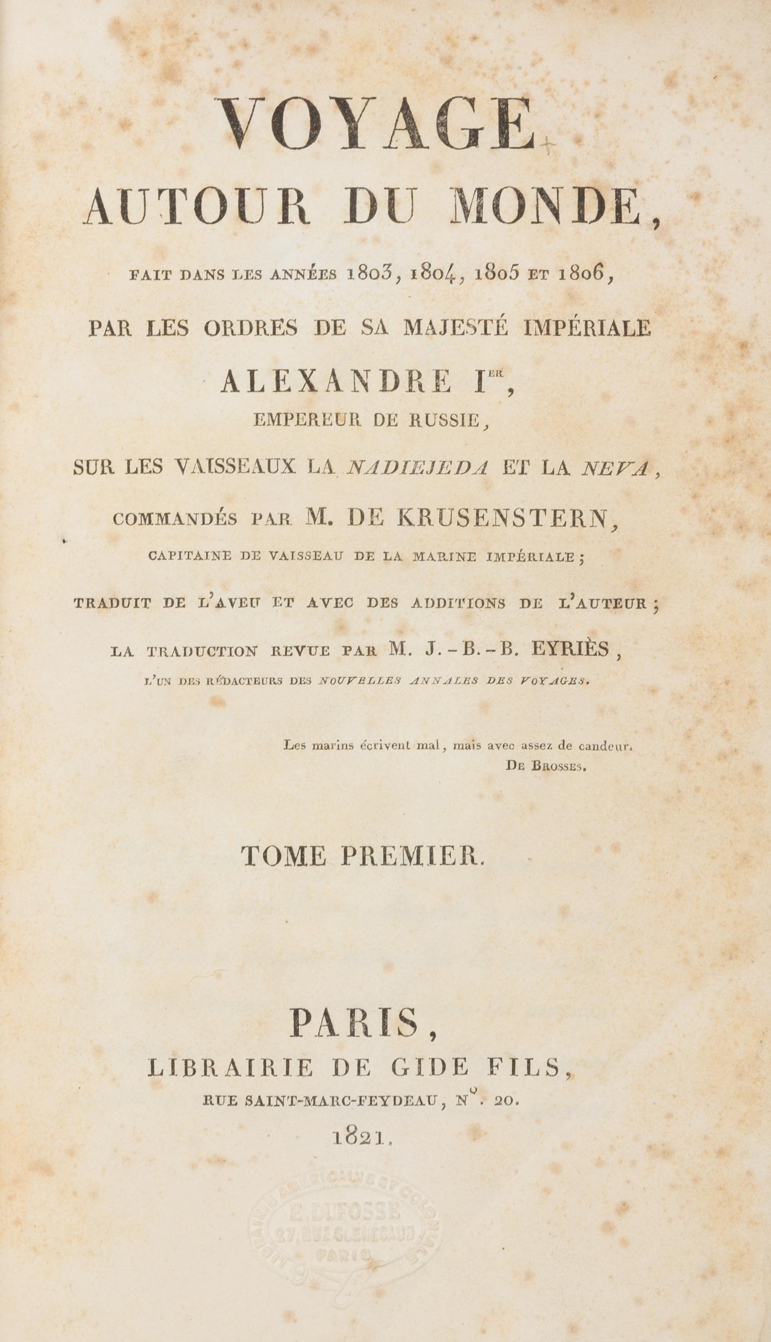 KRUSENSTERN, Johann von (1770-1846)