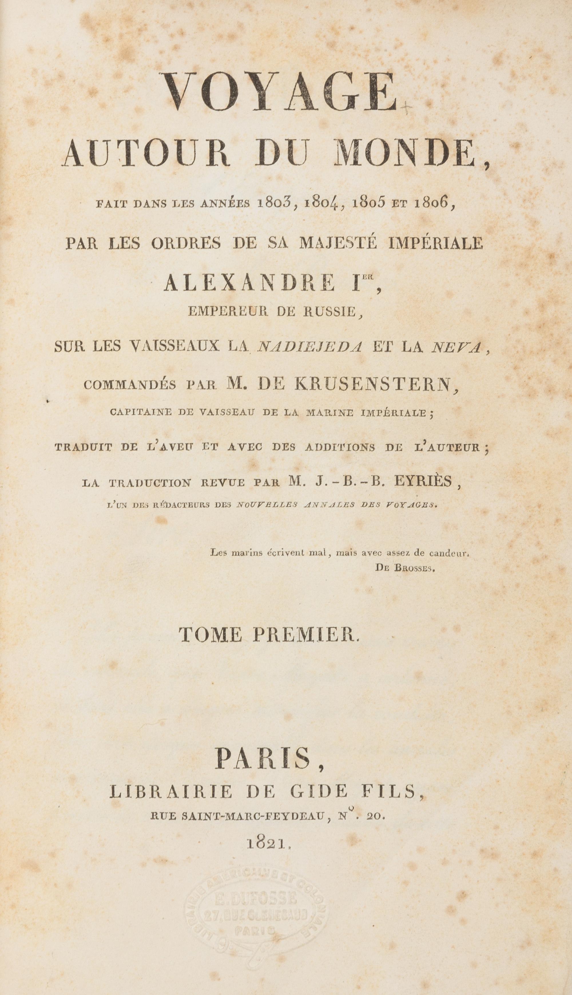 KRUSENSTERN, Johann von (1770-1846)