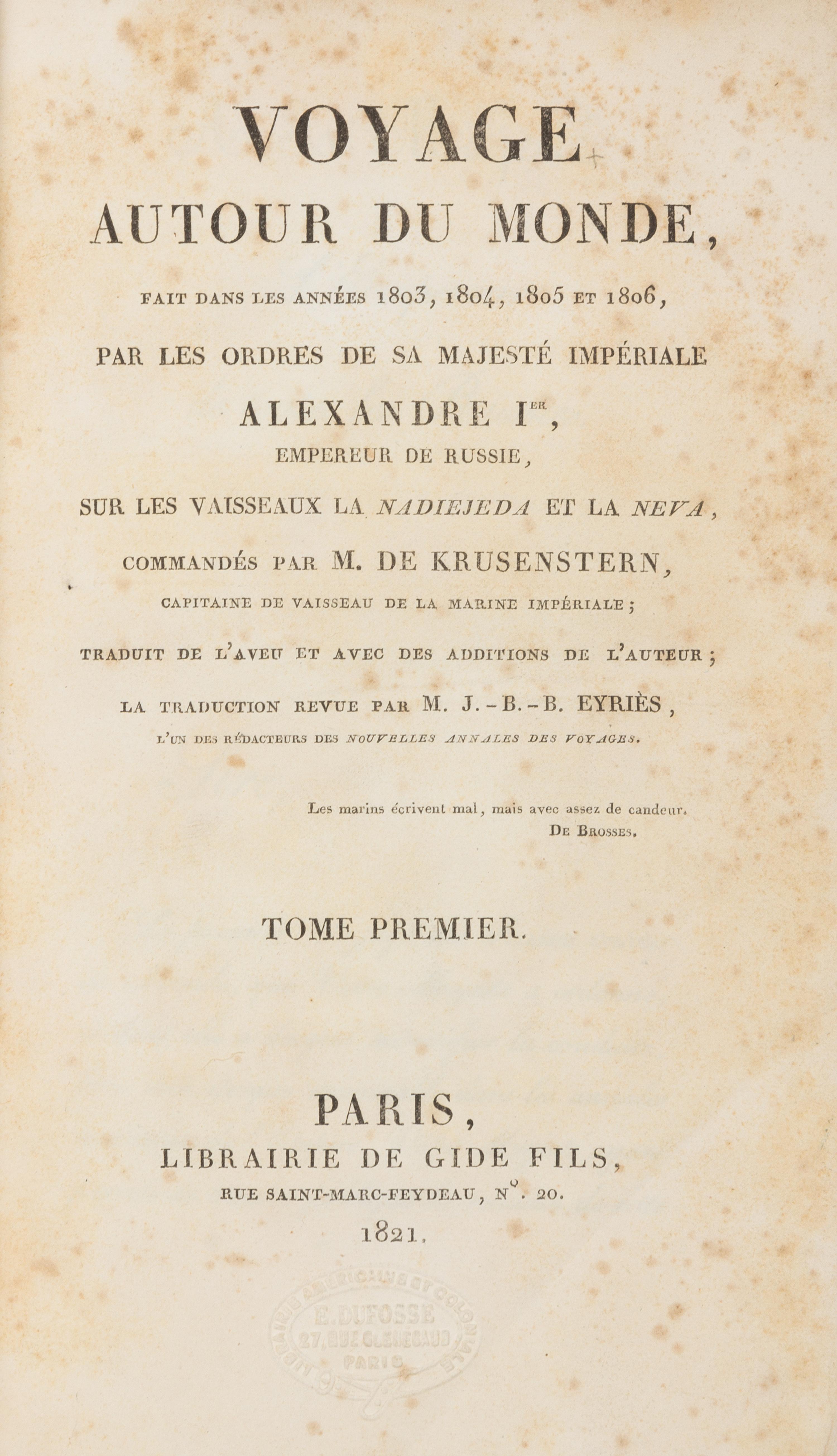 KRUSENSTERN, Johann von (1770-1846)