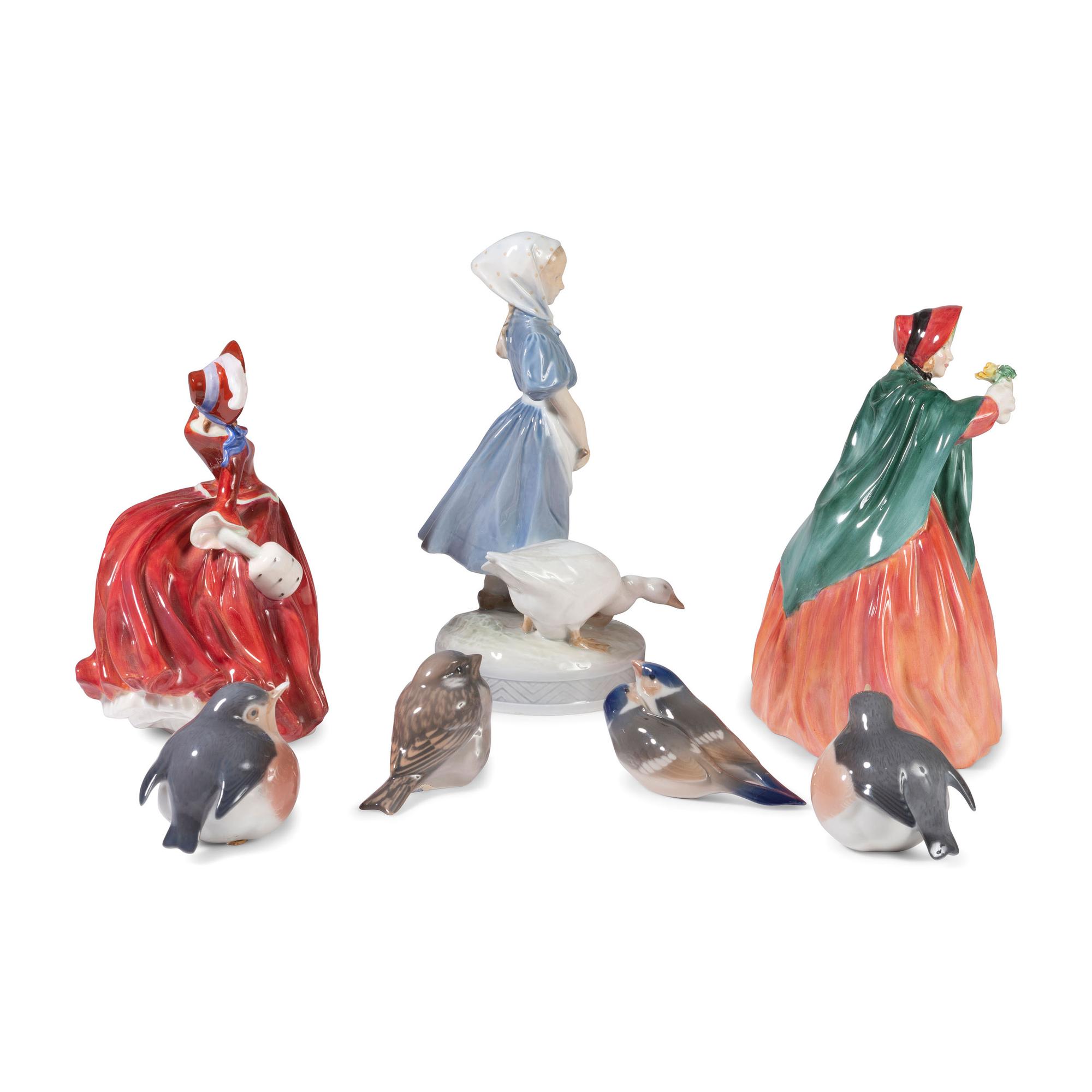 Royal Doulton and Royal Copenhagen Porcelain Figures and Birds
