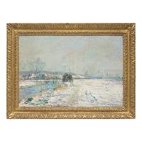 Albert Lebourg (French, 1849-1928) — Les bord de L'Iton à Hondouville, Effet de Neige, 1901