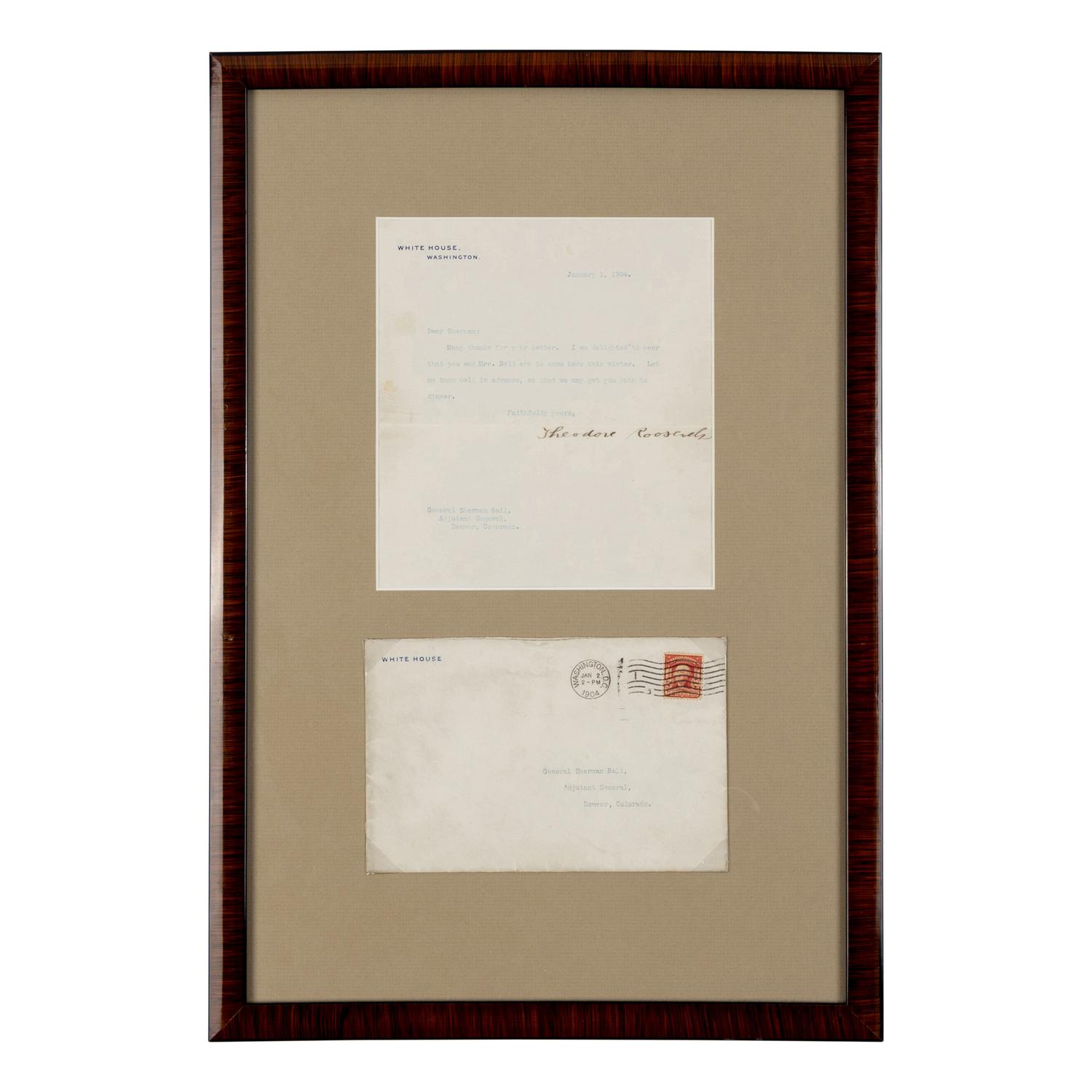 ROOSEVELT, Theodore (1858-1919). Typed letter signed ("Theodore Roosevelt") to General Sherman Bell, Washington, D.C., 1 January 1904.
