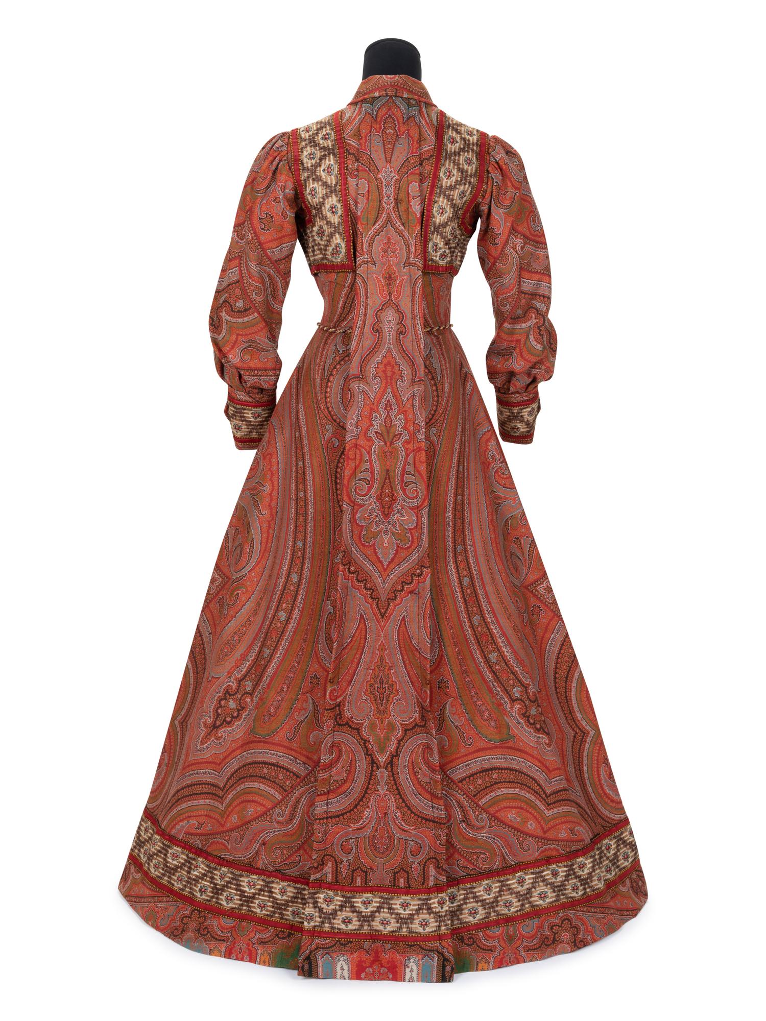 Paisley Shawl House Dress with Watteau Pleat, c.1890