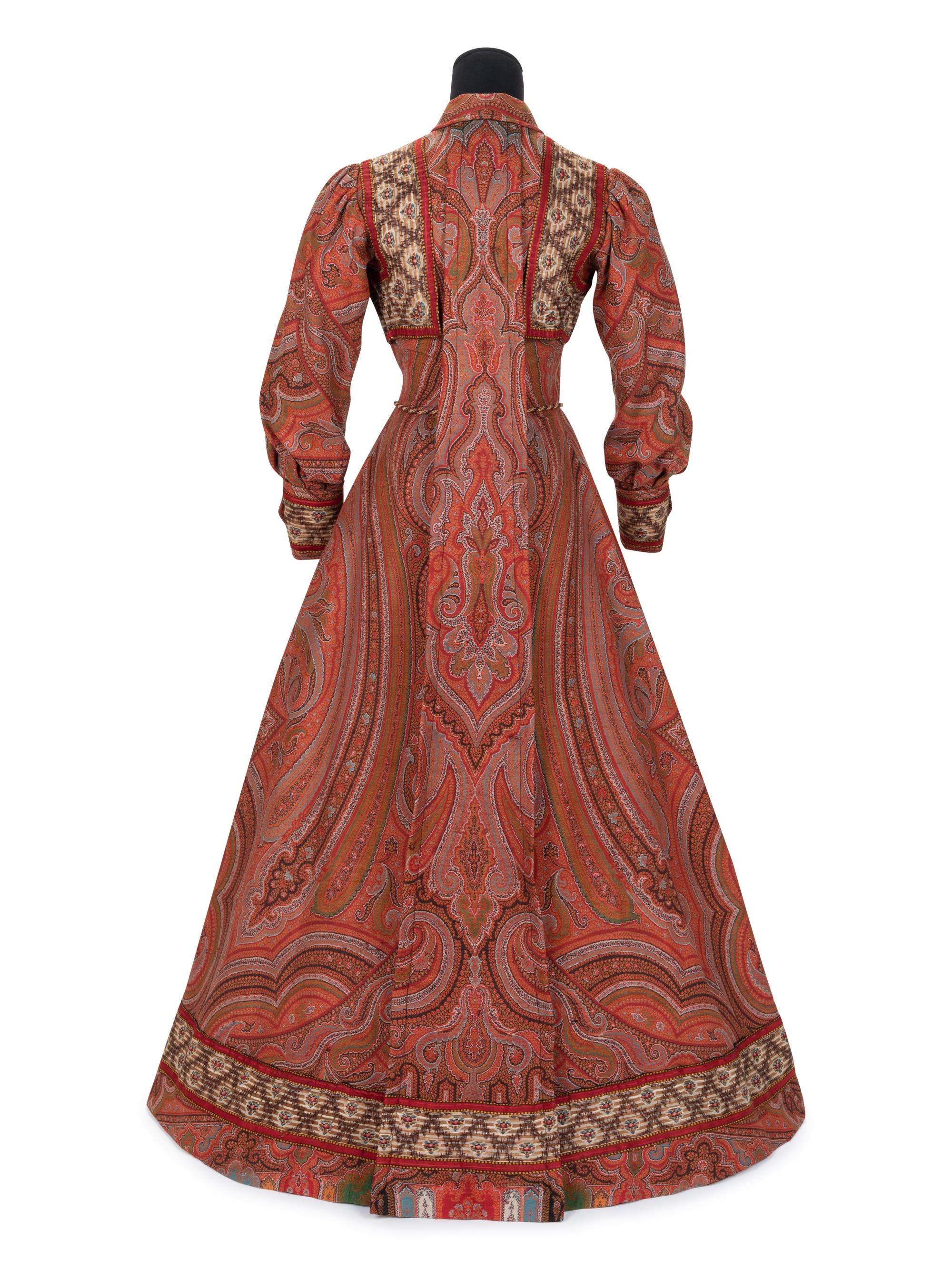 Paisley Shawl House Dress with Watteau Pleat, c.1890