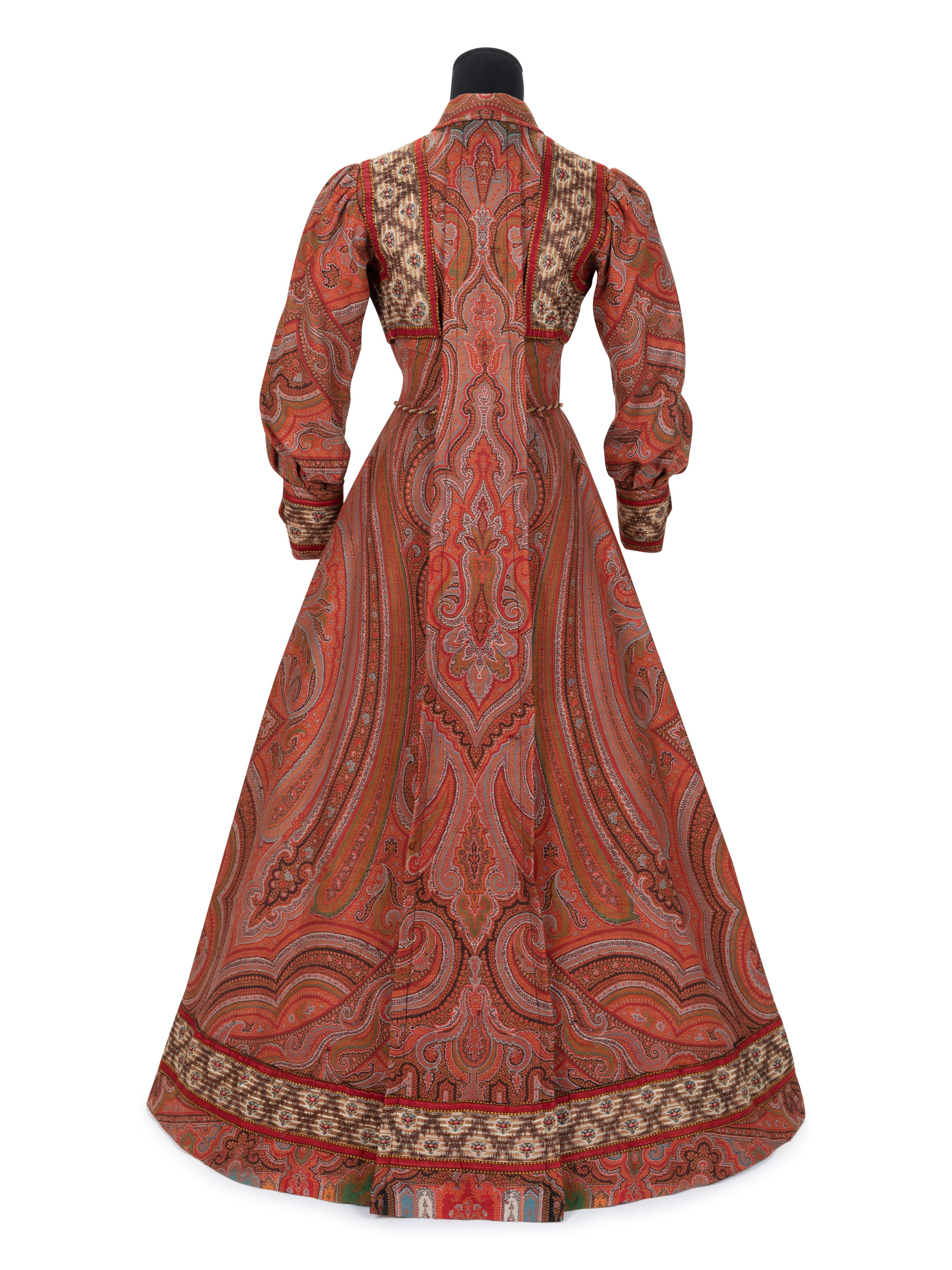 Paisley Shawl House Dress with Watteau Pleat, c.1890