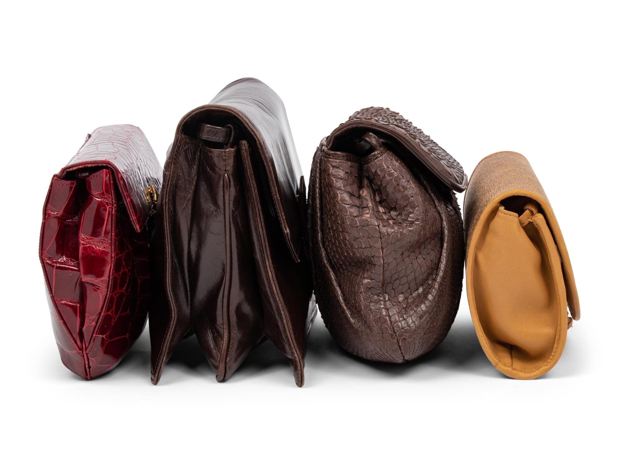 Three Bottega Veneta Bags and One Exotic Skin Bag, 1980-90s