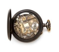 A Gunmetal Open Face Triple Calendar Moonphase Pocket Watch, A. Robert, 58.60 dwts.