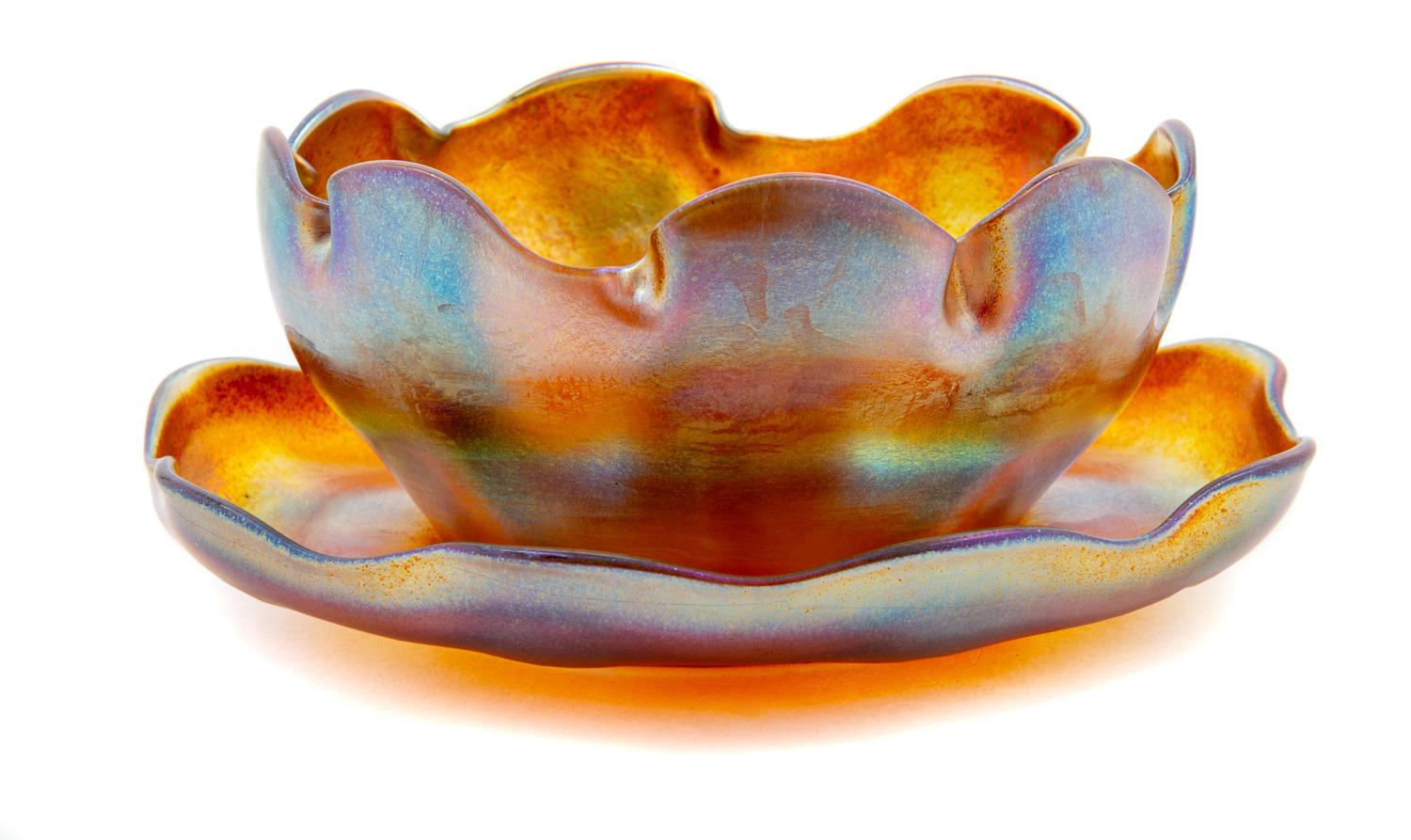Tiffany Studios, America, Early 20th Century, Bowl and Under Plate
