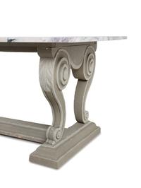 A Louis XIV Style Gray-Painted Marble-Top Center Table