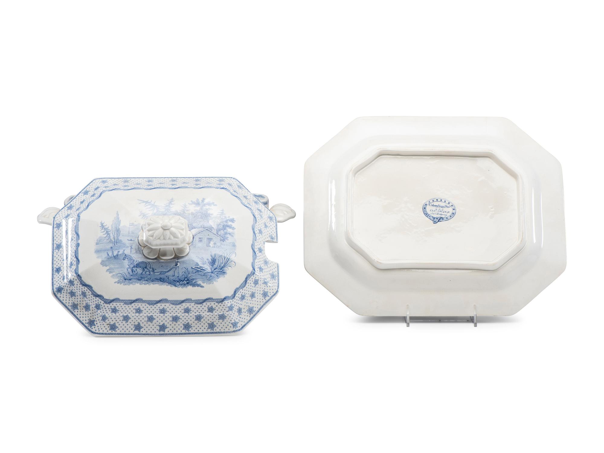 A Ridgway "Columbian Star" Transferware Soup Tureen and Platter