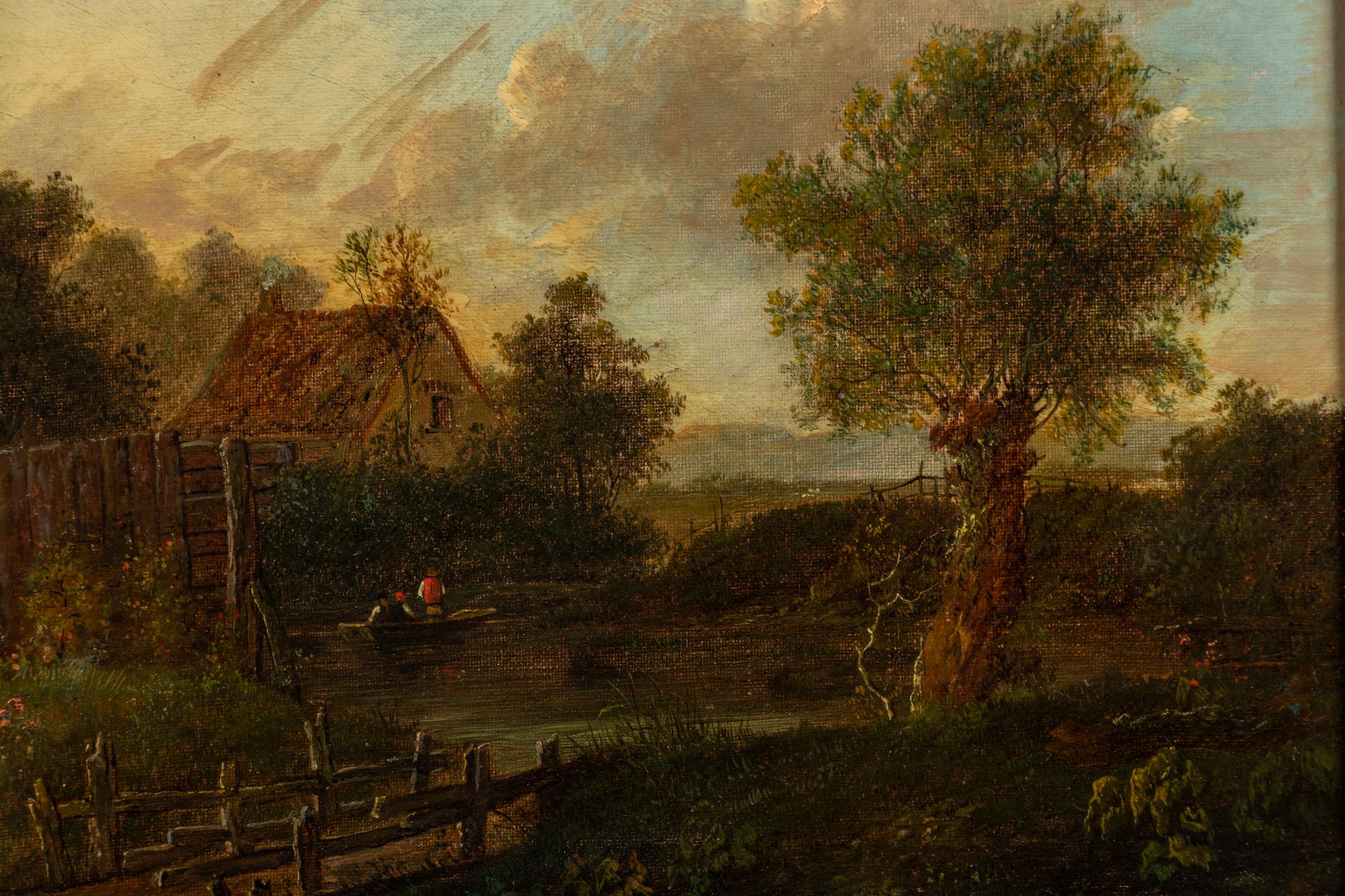 Landscape with Stream and Figures in a Boat