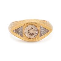COLORED DIAMOND AND DIAMOND RING