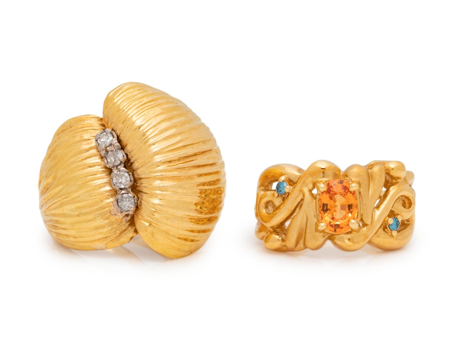 A Collection of 18 Karat Yellow Gold Rings,